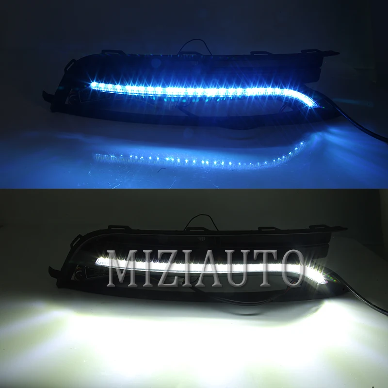 MIZIAUTO LED DRL Daytime Running Light With Blue Turn Signal Lamp for Volkswagen Passat B7 2012 2013 2014 2015 | Автомобили и