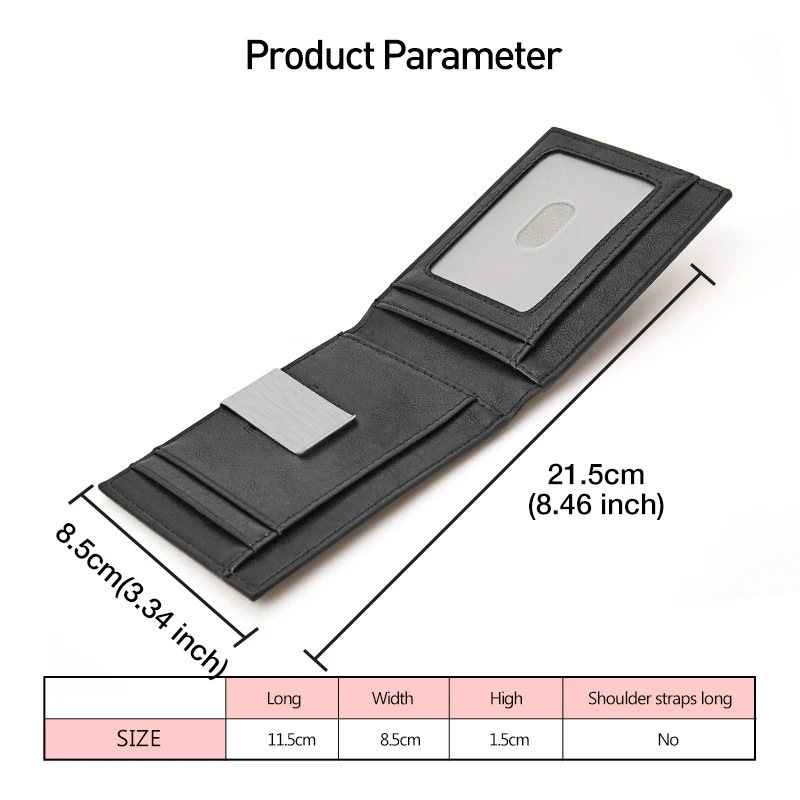 

LAORENTOU New Men's Short Folding Wallet Ultra-thin Simple Business Wallet Driver's License Multi-card Daddy Youth Gift