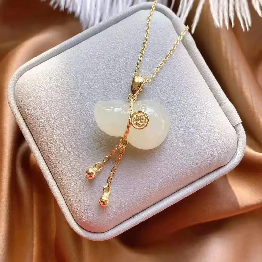 

Женское Ожерелье из натурального нефрита с кулоном в этническом стиле