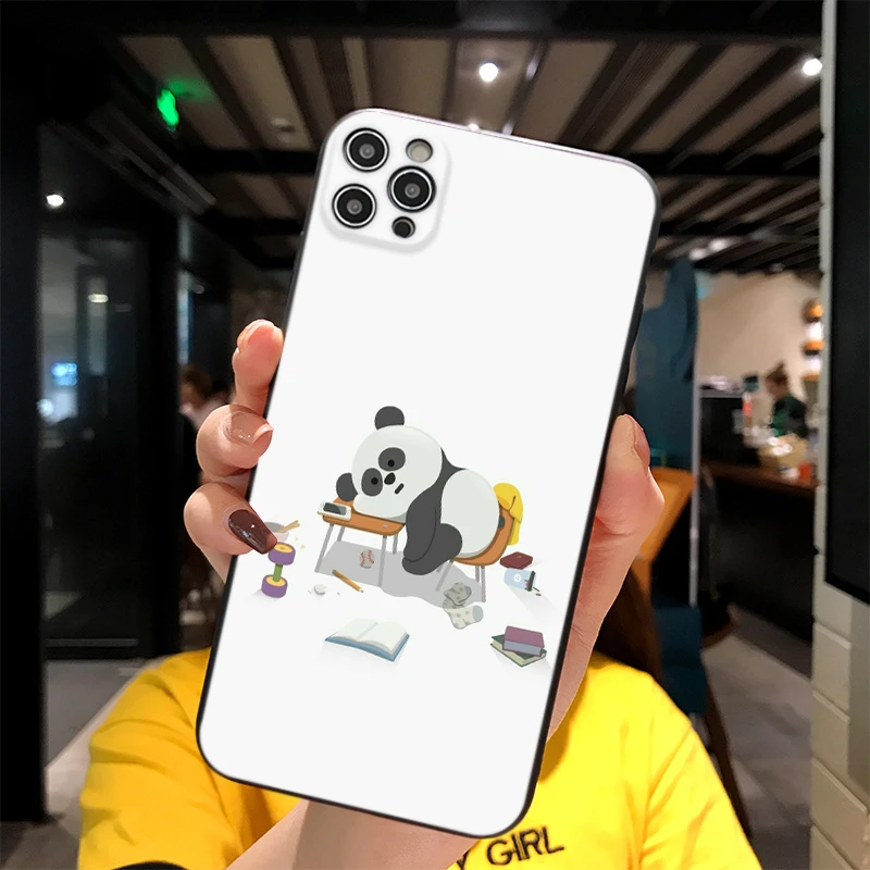 

For iPhone Lazy Cozy Panda Lovely Anime Print Soft Matt Apple Case 6 7 8 11 12 Plus Pro X XR MAX 2021 Cover