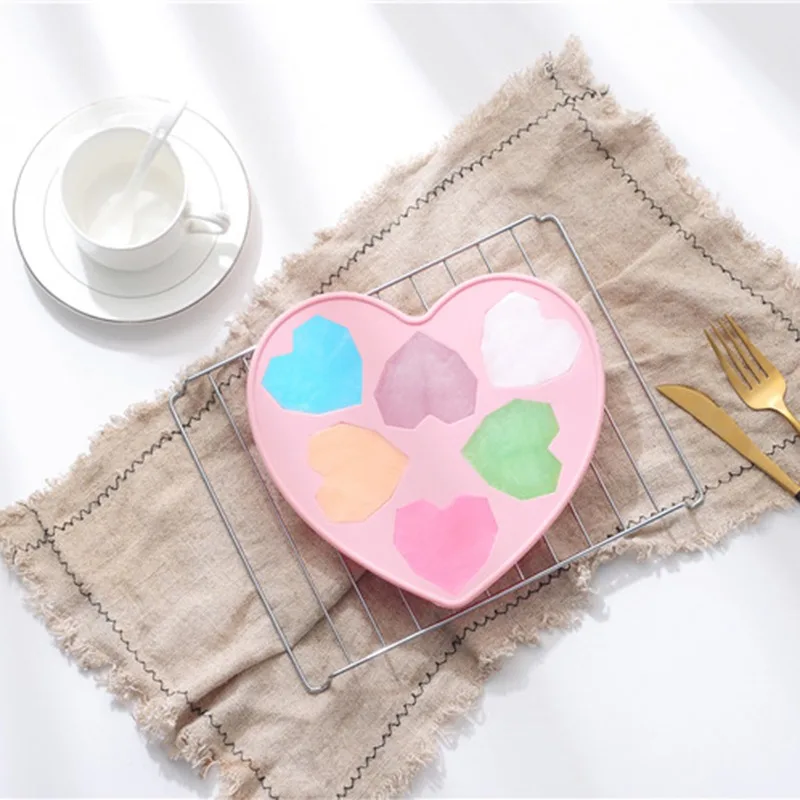

6 Cavities Heart Shaped Chocolate Silicone Mold for Handmade Candy Cake Mold Dessert Baking Pan Home Kitchen Diy Tools