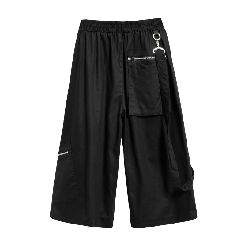 

Summer new national tide cropped pants male functional wind loose tide brand casual pants ins tooling wide-leg pants