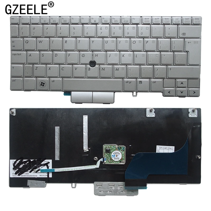 Клавиатура для ноутбука HP Elitebook 2760P 12 1 дюйма серебристая блестящая с картриджем