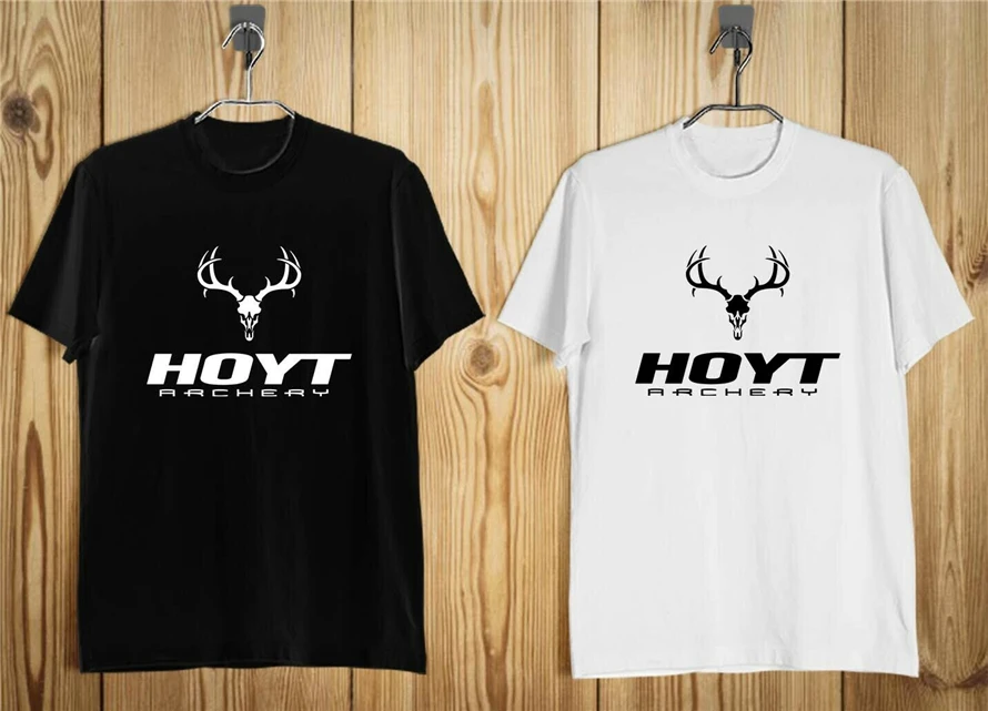 Новая мужская футболка Hoyt Archery Logo черная и белая Винтажная Футболка C|Мужские