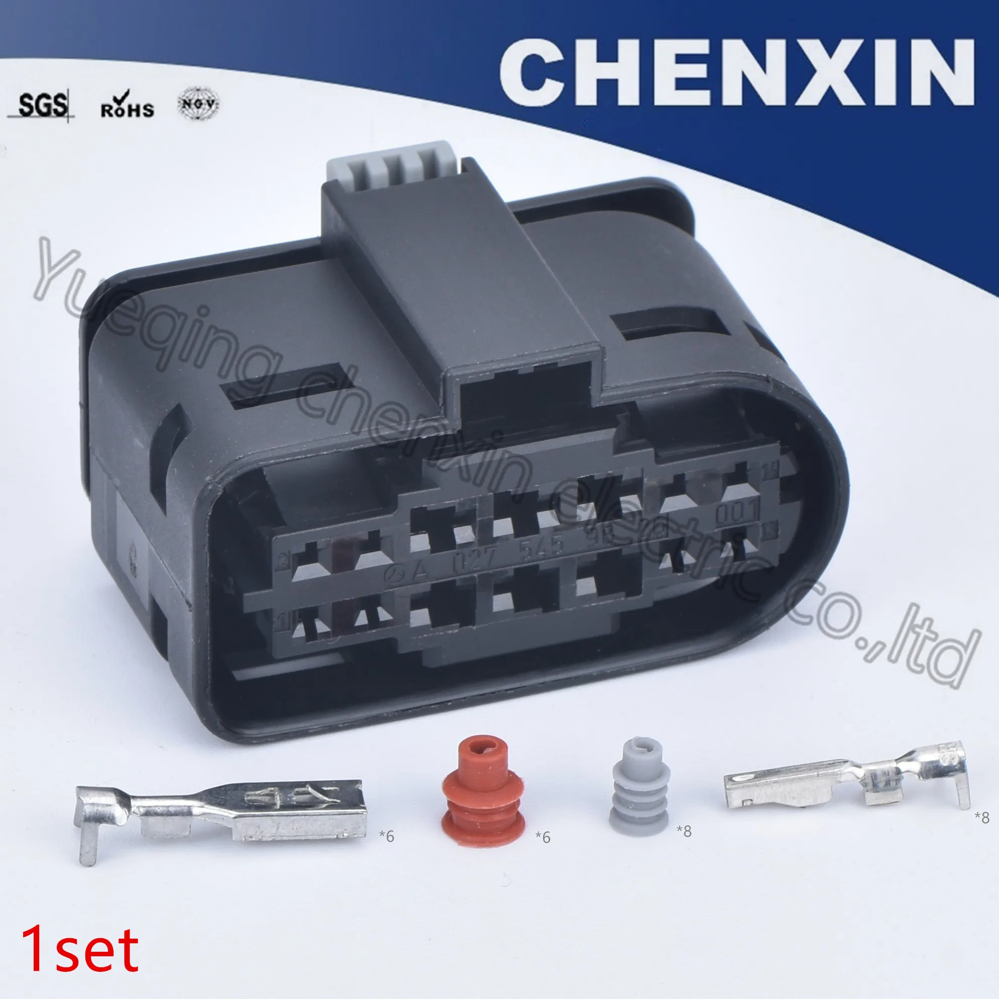 Черный 14 контактный автомобильный разъем проводной водонепроницаемый Женский 1