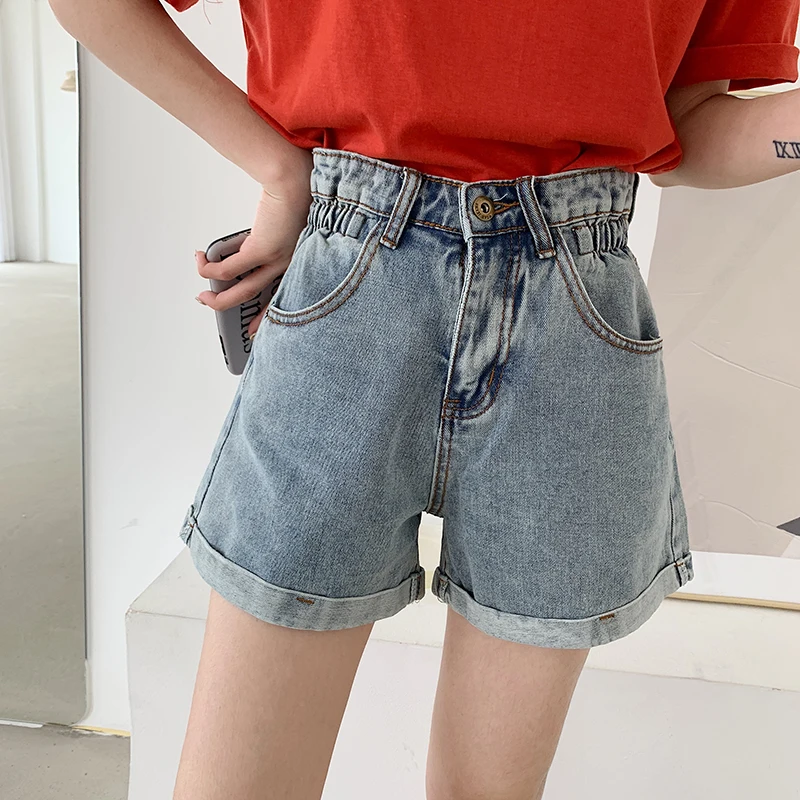 

Fashion New 2021 Womens Fit High Quality Tide mujer cute Female Denim Shorts cute Summer solid Mom Streetwea Casual sweet girls