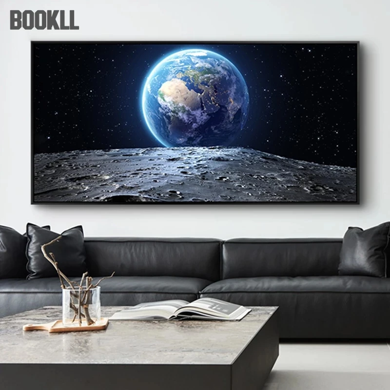 

Nordic Space Spaceship Wall Art Canvas Painting Modern Art Poster Print Horizontal Picture For Living Room Bedroom Decor