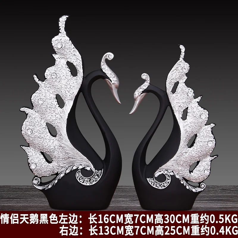 

Home accessories living room wine cabinet decoration small ornaments Creative Wedding Gift resin crafts lovers Swan furnishings