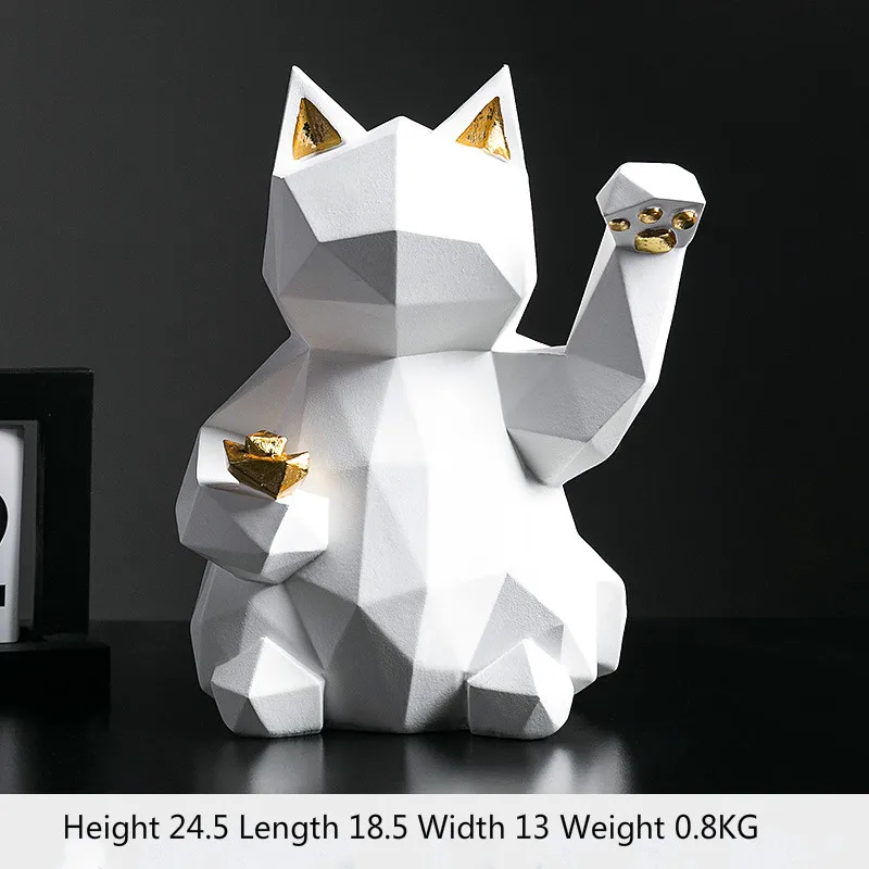 

Creative Decoration Office Lucky Cat Geometry Creative Living Room Lucky Cat Home Wine Cabinet Decoration Decoration