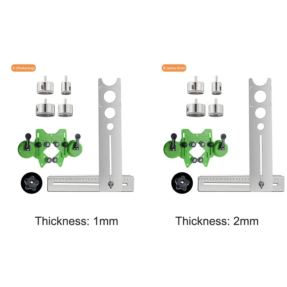 

Hole Locator Builder Durable Portable Stainless Steel Rotatable Punching Tool Accurate Marble Home Jig Ceramic Tile Measuring