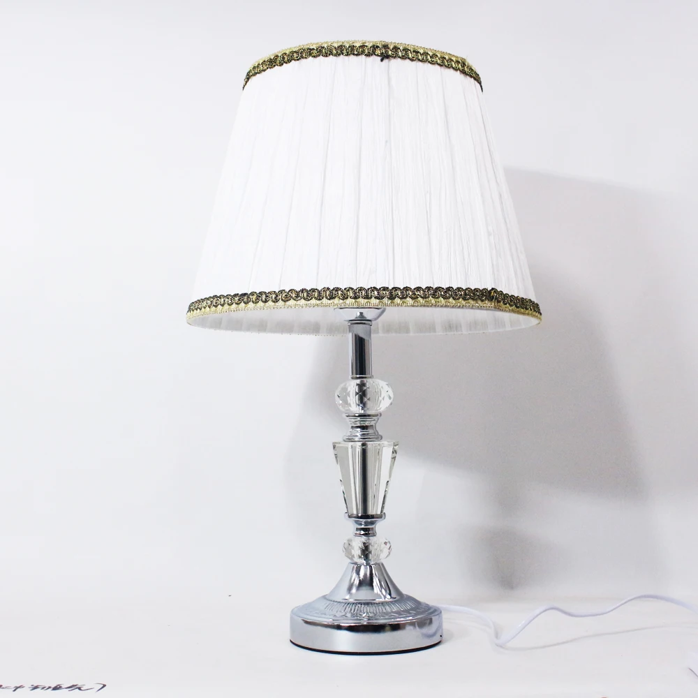 Современный простой тканевый Настольный светильник с кристаллами винтажный