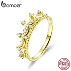 BAMOER подлинное серебро 925 пробы корона принцессы золотого цвета Корона Кольца для женщин обручальное кольцо ювелирное изделие Anel SCR493