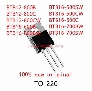 10PCS BTB12-800B BTB12-800C BTB12-800CW BTB16-600B BTB16-600BW BTB16-600SW BTB16-600CW BTB16-600C BTB16-700BW BTB16-700SW TO-220