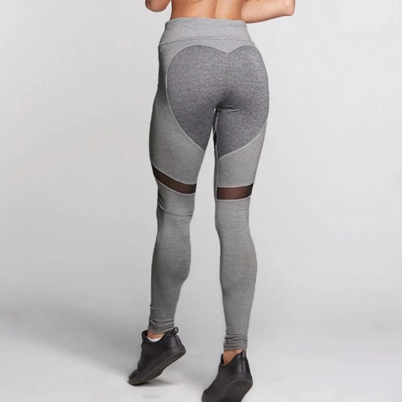 

Nice Pop Sexy Women Heart Pattern Mesh Splice Sports Leggings Athleisure Fitness Sportswear Elastic Slim Fit Pants Pop 88