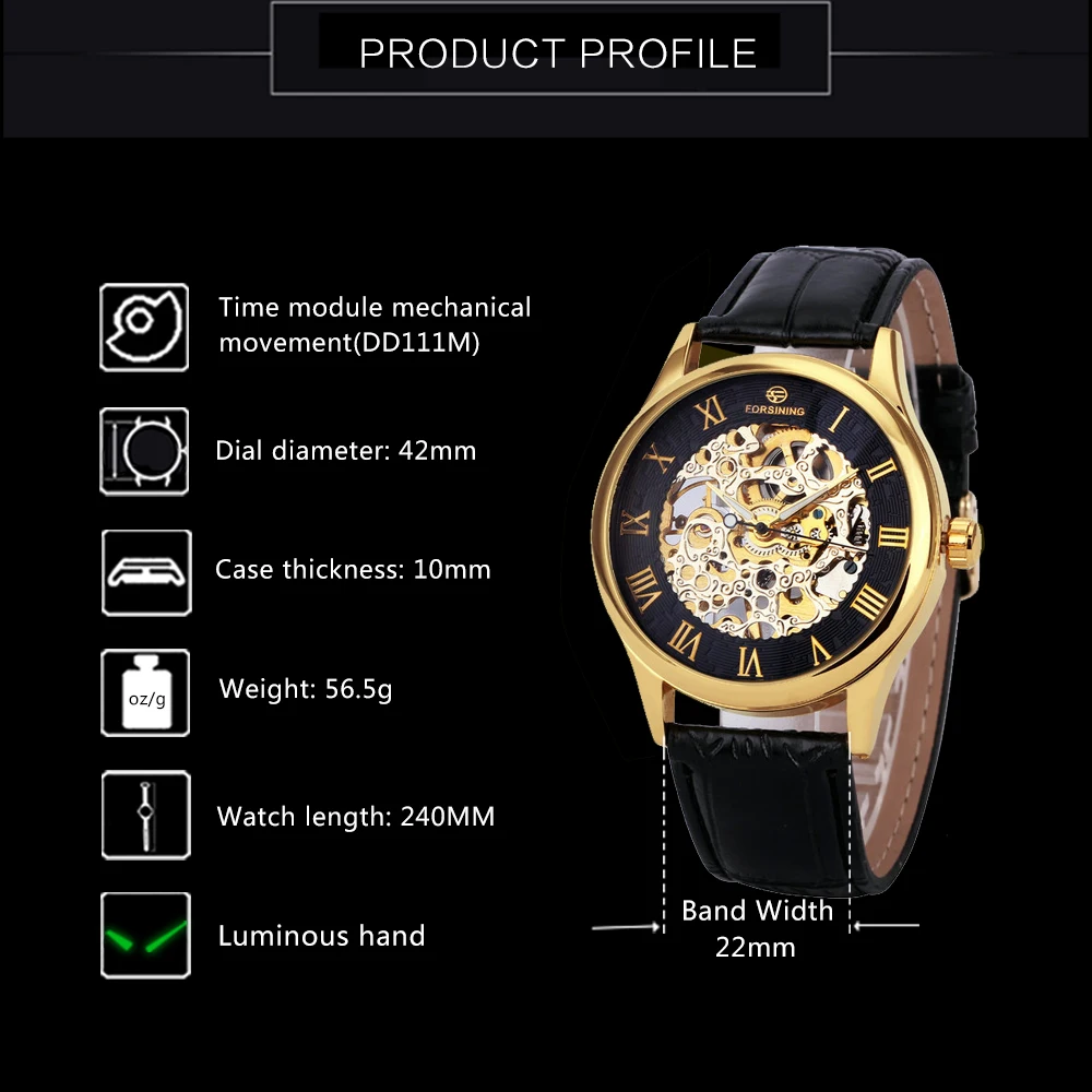 FORSINING механические наручные часы для Для мужчин со скелетом Элитный бренд