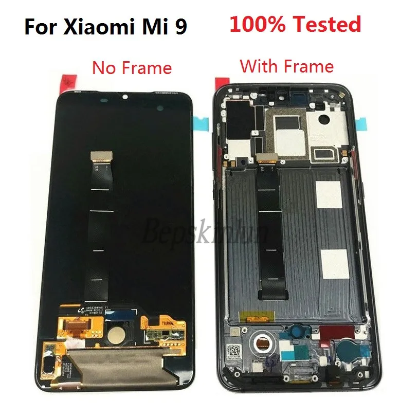 

ЖК-дисплей Bepskinlun для Xiaomi Mi 9, оригинальный дигитайзер сенсорного экрана, замена 100% испытано