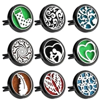 bright black angel wings aromatherapy car air freshener clip stainless steel car essential oil diffuser locket perfume necklace
