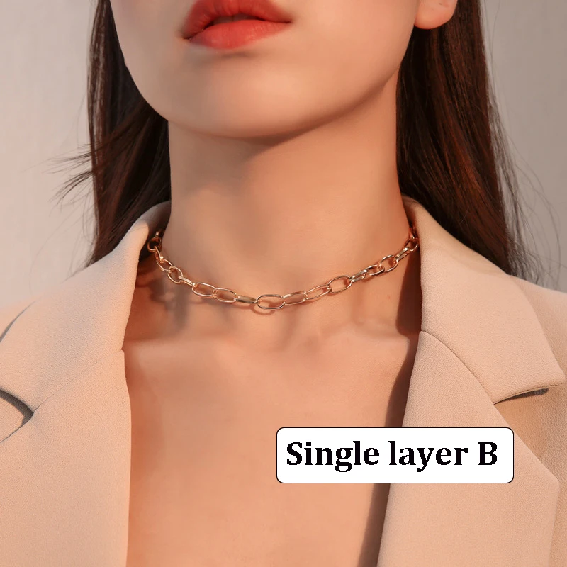 

Multi-layer Chain Necklace For Women Metal Snake chain Choker Necklace Fashion Party Jewelry Gift