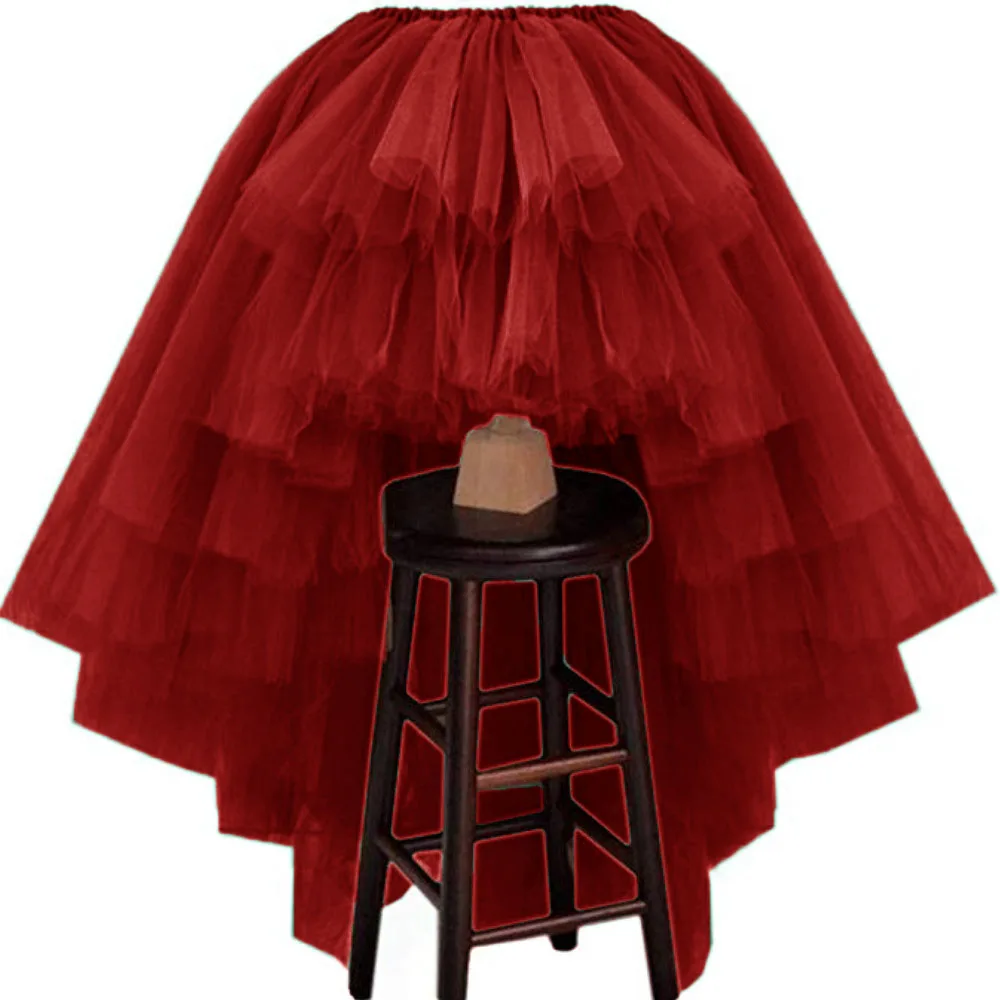 Красочные подъюбники женские юбки из многослойного фатина с высоким и низким