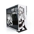 MIKU аниме ПК чехол стикер s мультфильм водонепроницаемый компьютер хост наклейка съемный ATX Средняя башня чехол вырезанные Стикеры