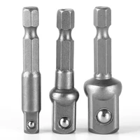 3pcsset chrome vanadium steel socket adapter hex shank to 14 38 12 extension drill bits bar hex bit set power tools