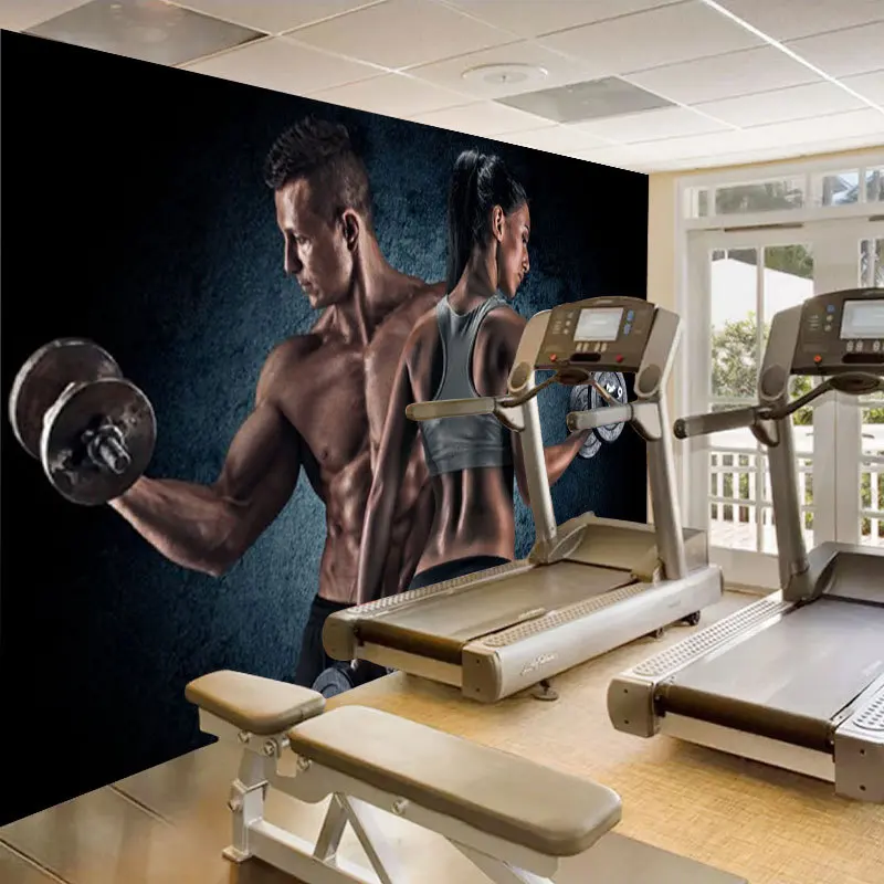 

Custom Any Size Mural Wallpaper 3D Abstract Boxing Gym Beauty Guy Wallpaper Living Room Sofa TV Home Furnishing Waterproof Mural