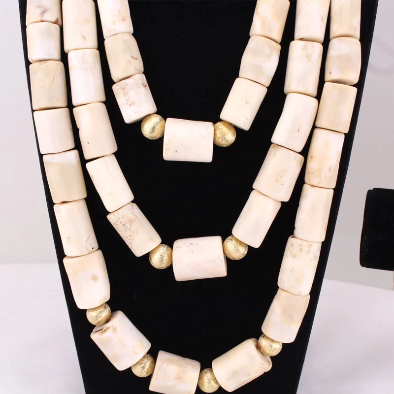 Дудо белого цвета в африканском стиле Коралловые бусы для свадьбы из натуральной