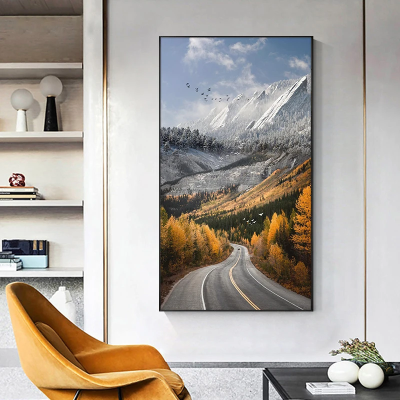 Картина на холсте Летающие птицы леса принты и плакаты скандинавский пейзаж