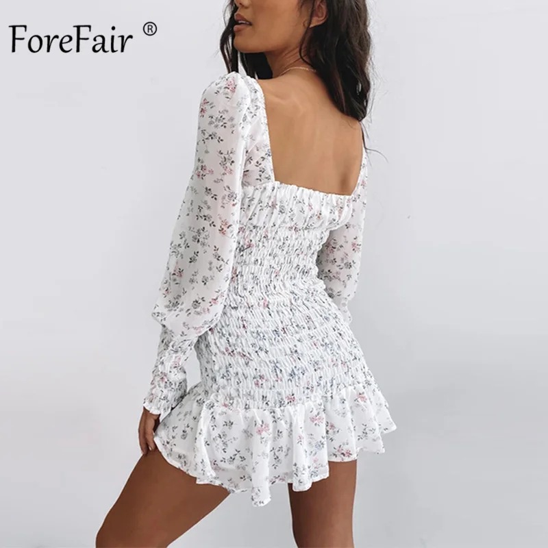 Платье Forefair женское с цветочным принтом пикантное короткое вечернее мини-платье