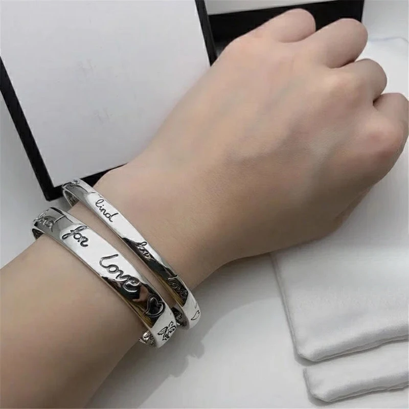 

925 Sterling Silver Bracelets Men's And Women's High-End Quality Luxury Brand Bangle Jewelry Gifts In A Variety Of Styles