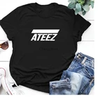 Корейский Kpop группа ATEEZ футболка для женщин и мужчин футболки топы Hongjoong Seonghwa Yunho Yeosang San Mingi Wooyoung Jongho ATEEZ футболка