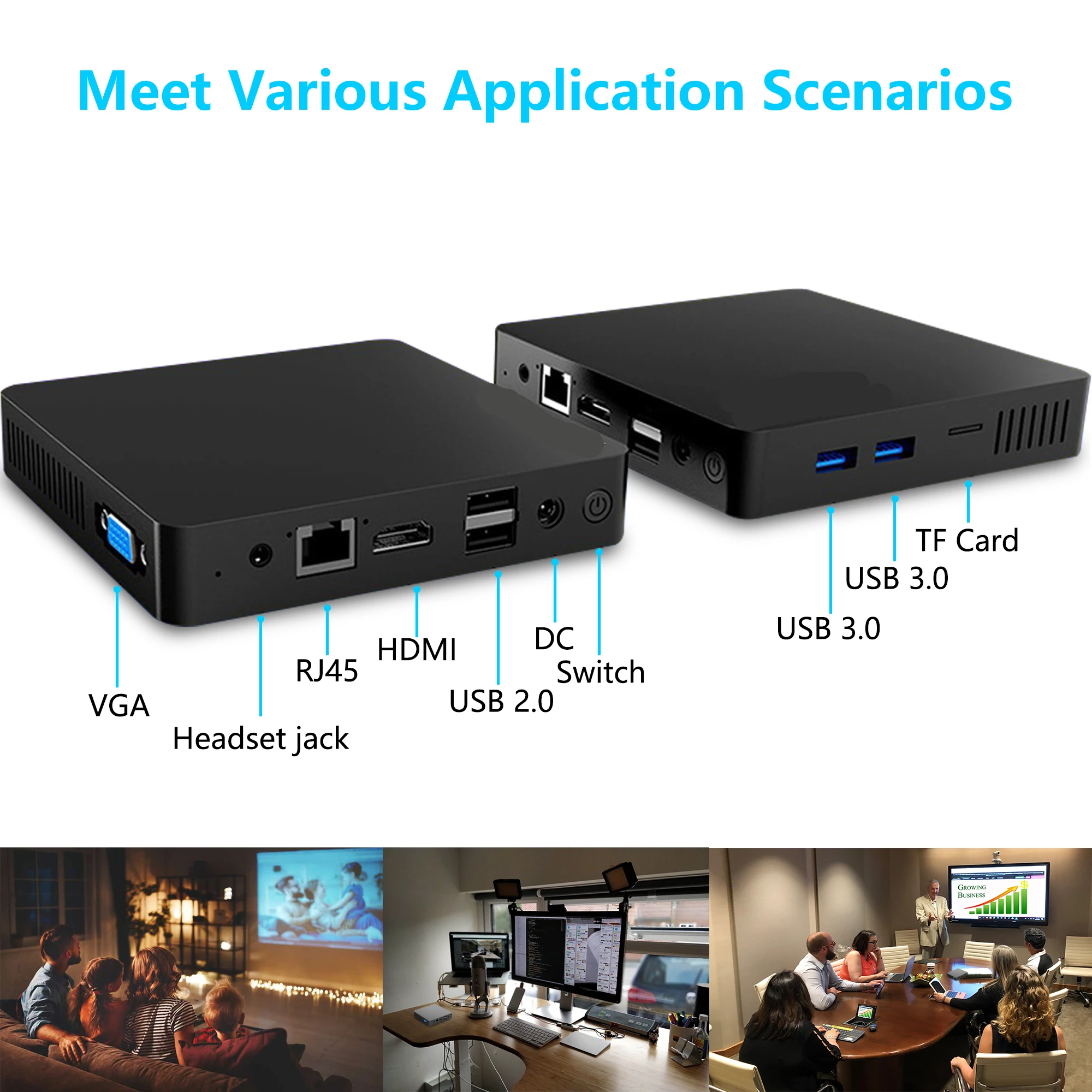 Мини-ПК Intel Celeron N3350 Windows 10 6 + 64/2 4 ГБ Wi-Fi BT4.0 VGA | Компьютеры и офис
