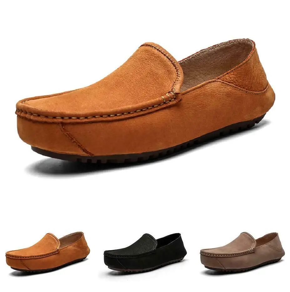 

Mens Driving Moccasins Shoes Slip on Loafers Flats Comfy Breathable Soft