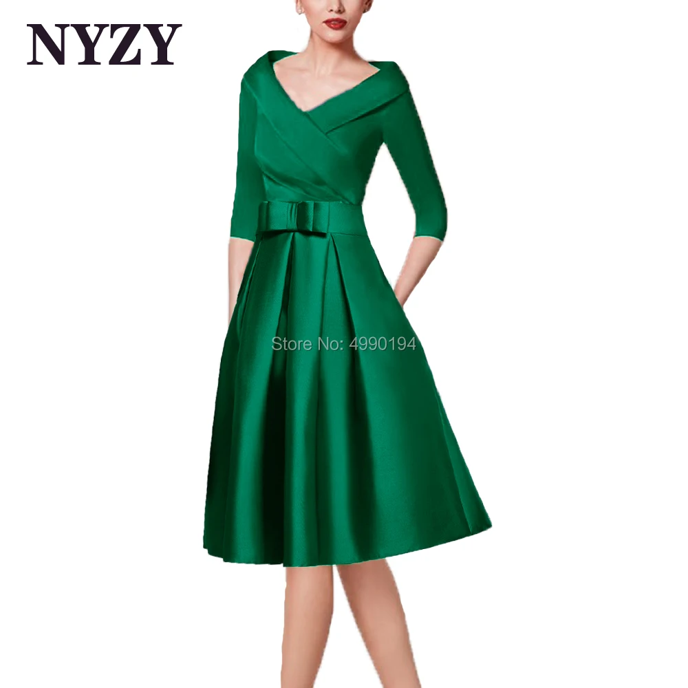 Green Mother of the Bride Groom Dresses with Sleeves NYZY M256G Formal Dress for Wedding Party Coctel robe de soiree