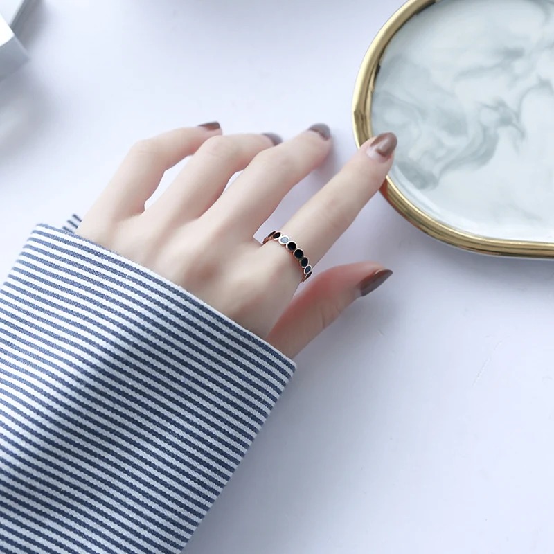 Обручальные кольца KNOCK высокого качества Помолвочные с черными бобами ширина 3 мм