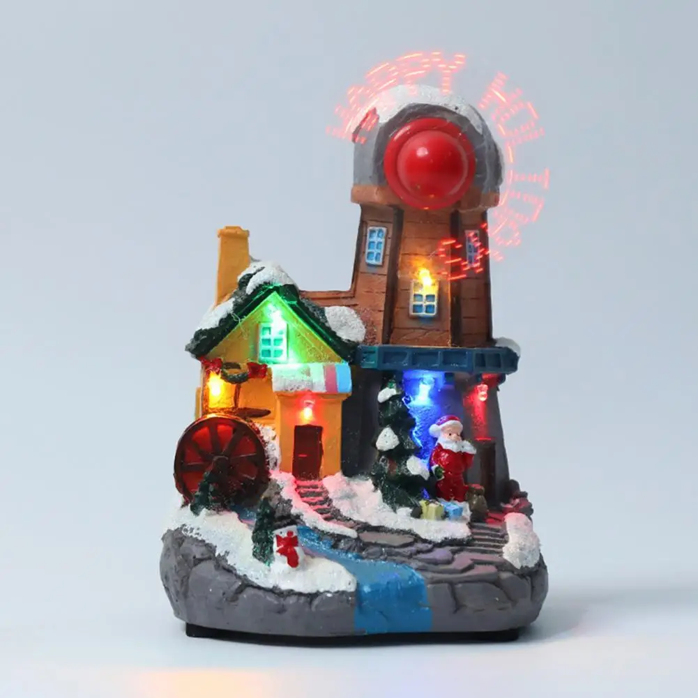 

LED Ornament Realistic Looking Shatterproof Resin Christmas Themed LED Windmill Decorations for Home