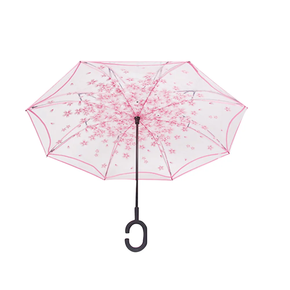 Экономичный двойной Слои перевернутый Зонт автомобилей Обратный против ветра и