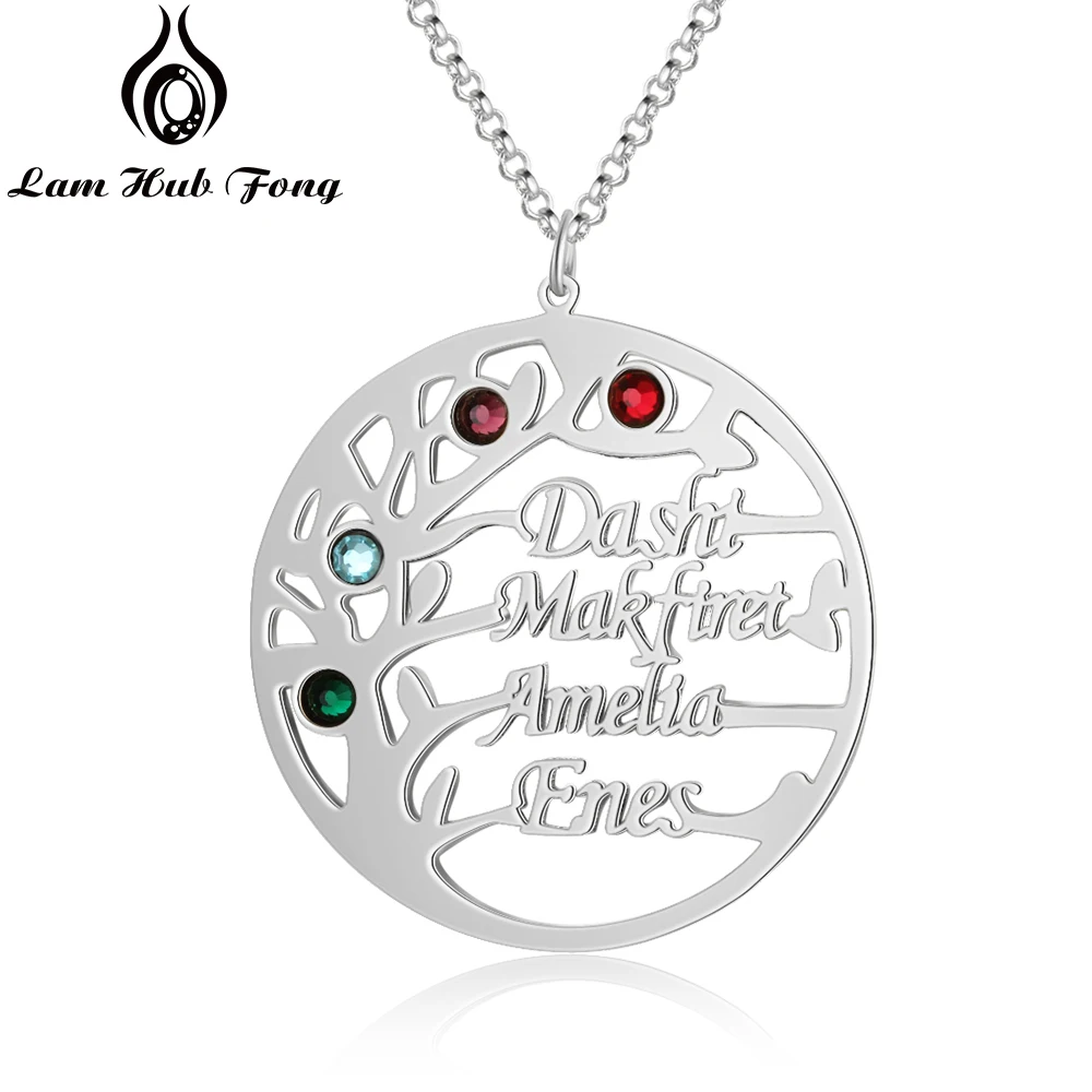 Ожерелье с камнем талисманом под заказ ожерелье именем дерева жизни для женщин