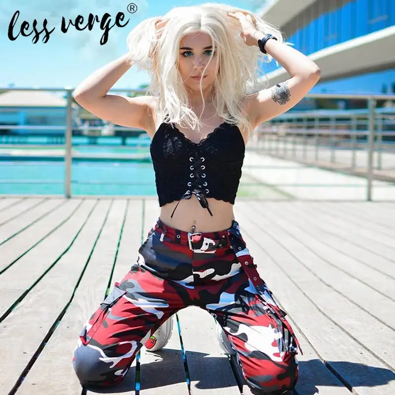 Сексуальные майки Lessverge в стиле панк кружевная черная кофта женская готическая