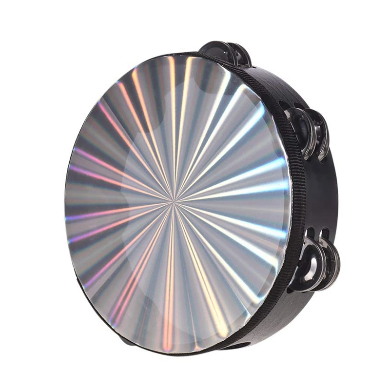 8 дюймов деревянные Тамбурины колокольчик ручной барабан Светоотражающие