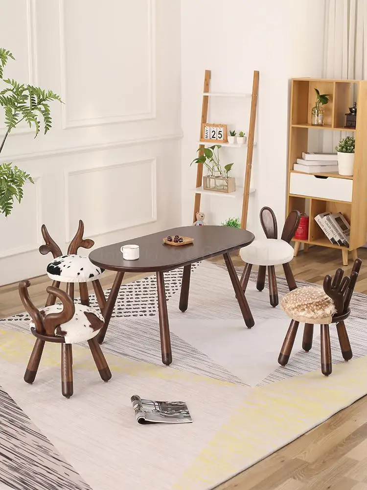 Скамейка из массива дерева для детского сада скамейка смены обуви с мультяшными