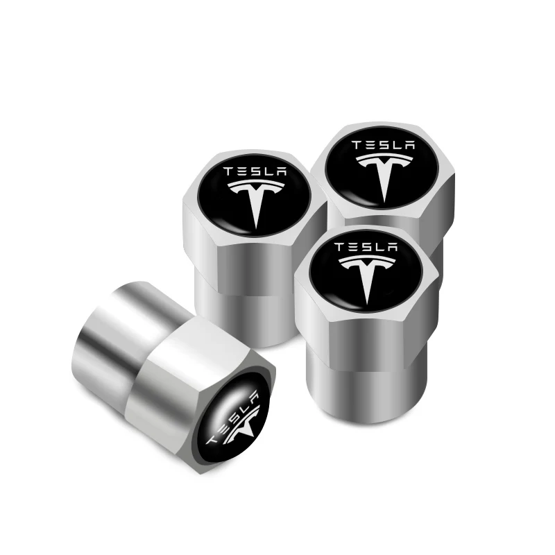 4pcs 3D Metal Car Tire Valve Caps Wheel Waterproof Dust Cover Accessories For Tesla Model 3 X S | Автомобили и мотоциклы