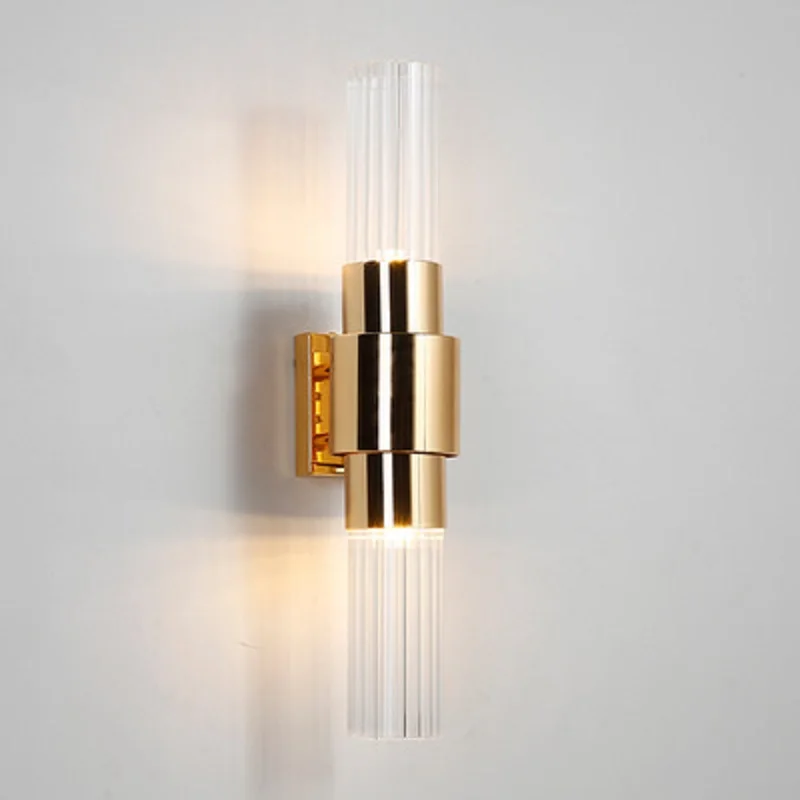 

LukLoy Postmodern Glass Tube Wall Lamps Nordic Creative Living Room Glass Wall Light Bedroom Bedside Wall Sconce Stairs Aisle