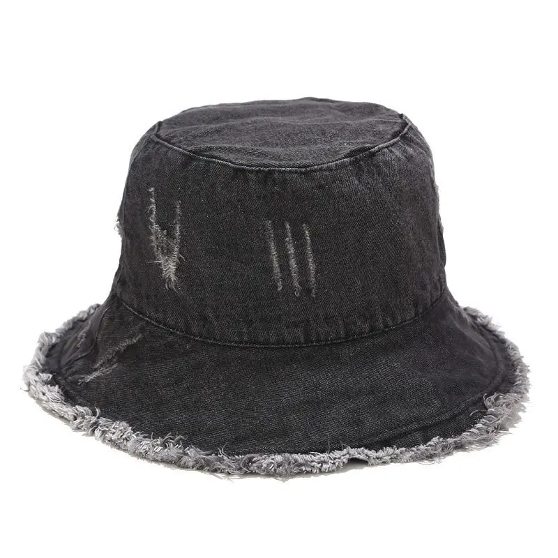 2021 Japanese Washed Retro Hole Cowboy Hat Women Fashion Street  Fisherman Hat Spring Summer Outdoor Temperament Simple Sun Cap