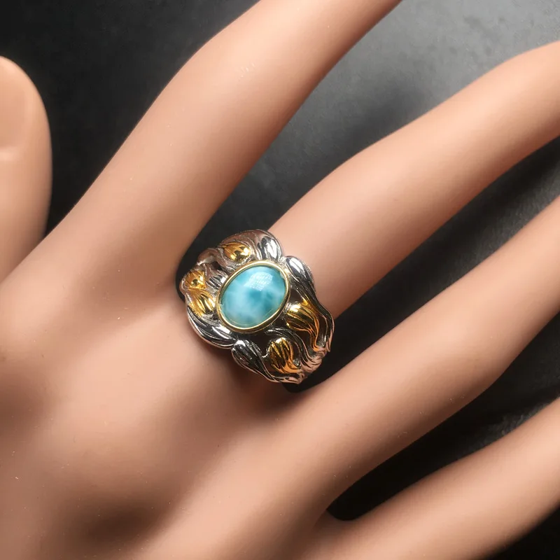 Женские свадебные и вечерние кольца CSJ из серебра 925 пробы с натуральным синим