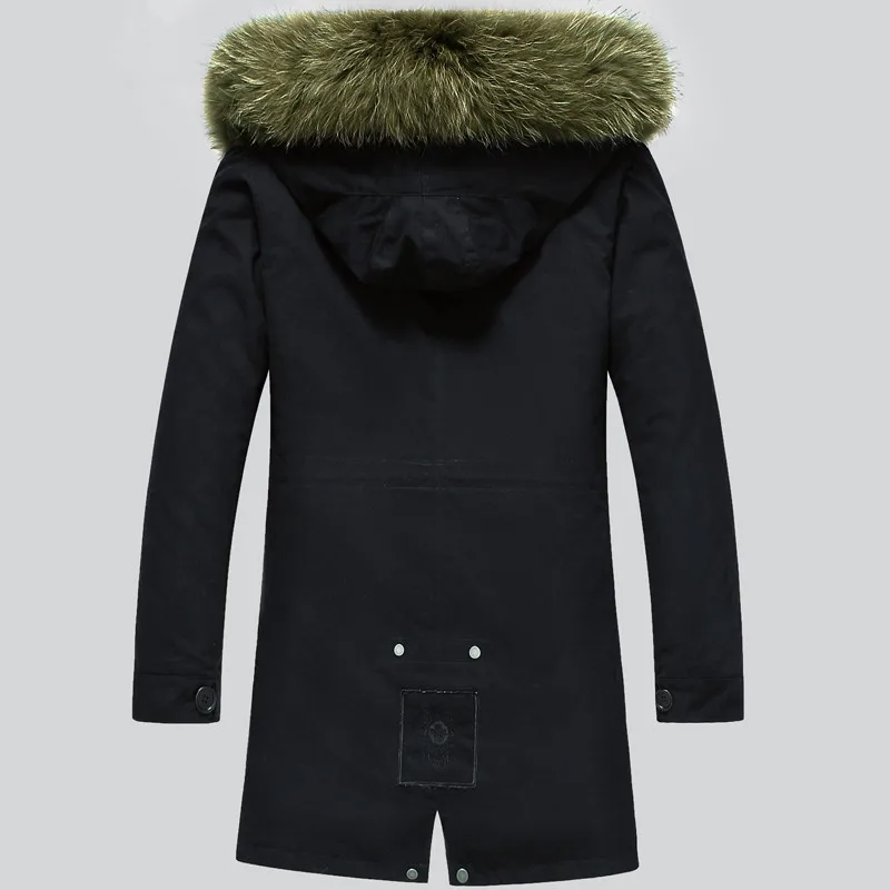 Пальто с натуральным мехом зимняя куртка для мужчин парка из натурального меха