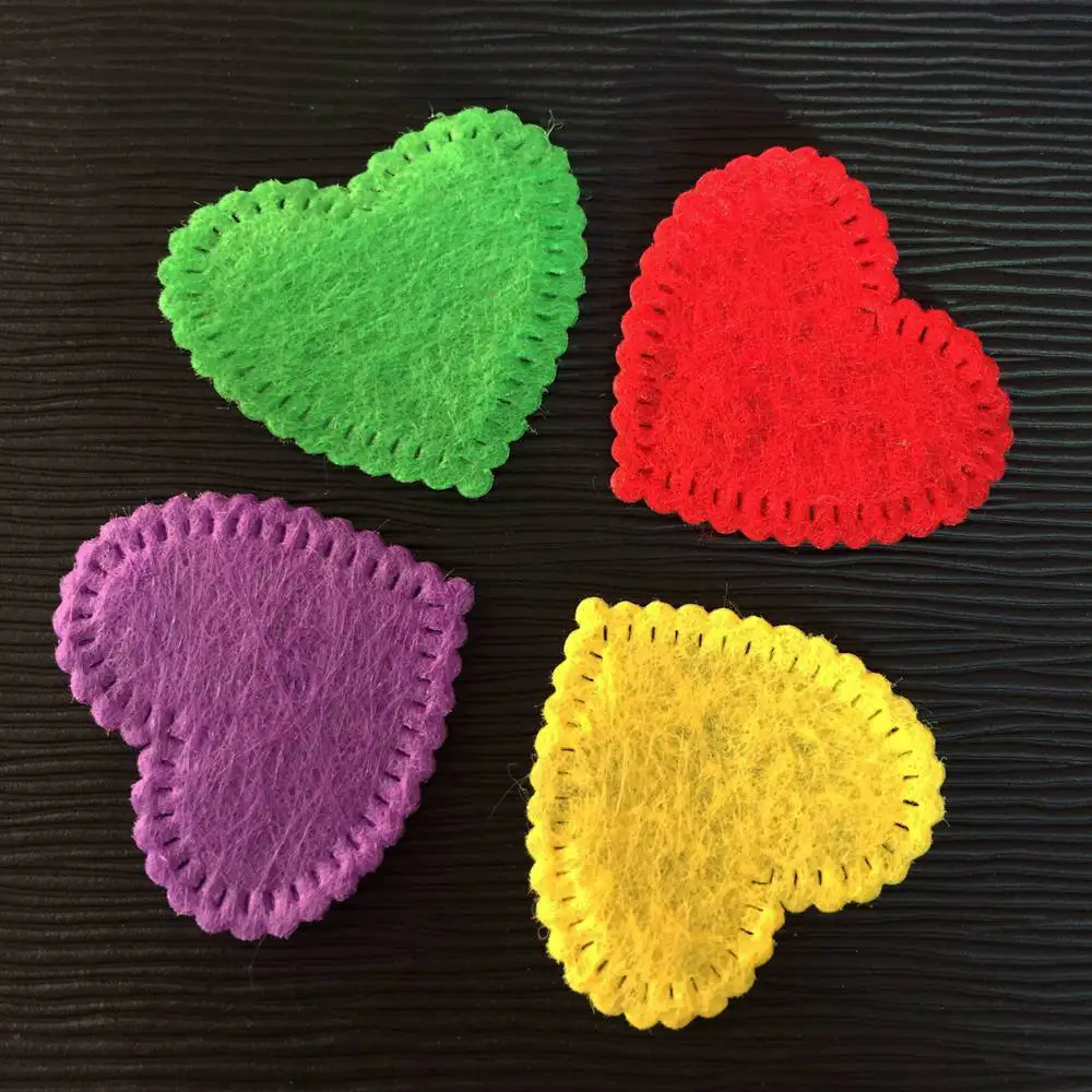 Новинка 50 шт микс 25 мм Мягкие войлочные аппликации в виде сердца ремесло для