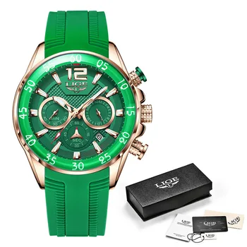 Watches Mens LIGE Top Brand Waterproof Clock Male Silicone Strap Sport Quartz Watch For Men Big Dial Chronograph Wristwatch 2021 Other Image