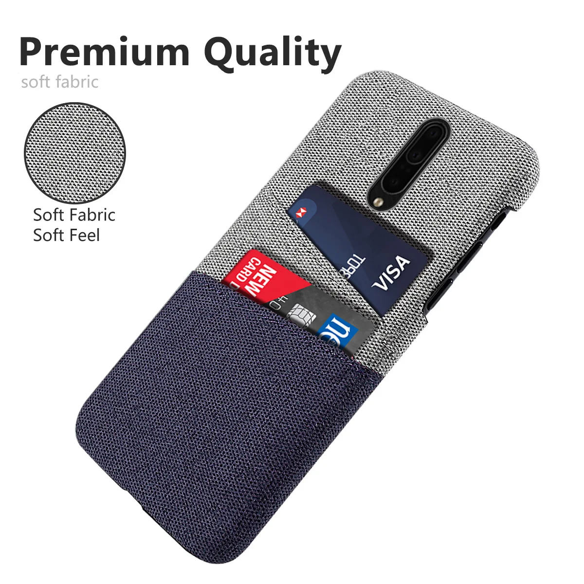 For OnePlus 7T Pro 7 Phone Back Case Slim Retro Woven Fabric Cloth Anti-scratch Hard PC Shockproof Cover Coque |