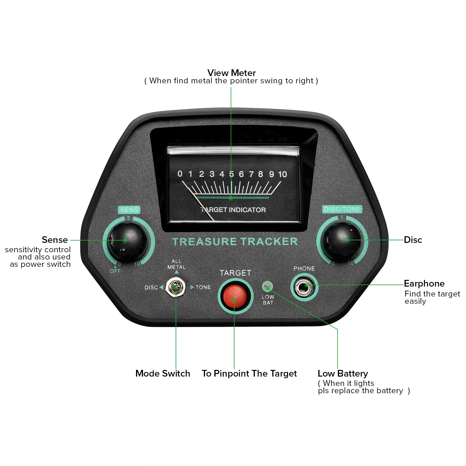 Professional Metal Detector Underground Gold Scanner Treasure Hunter Pinpointer MD3032 | Инструменты